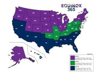 Map of Equinox Zones