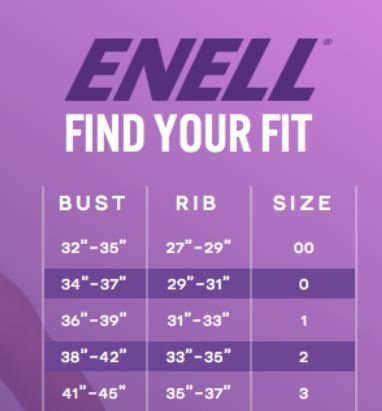 Sizing Chart for Enell&reg; Sports Bra