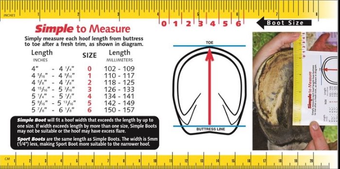 Sizing Chart for Cavallo Simple Boots
