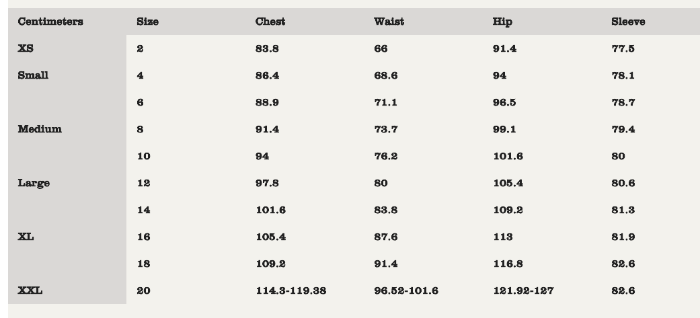 Sizing Chart for Ariat Airway Show Shirt