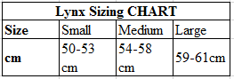 Sizing Chart for Trauma Void Lynx Smooth Helmet