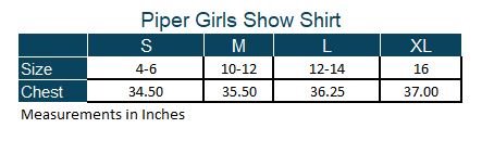 Sizing Chart for Piper Kids Long Sleeve Show Shirt by SmartPak