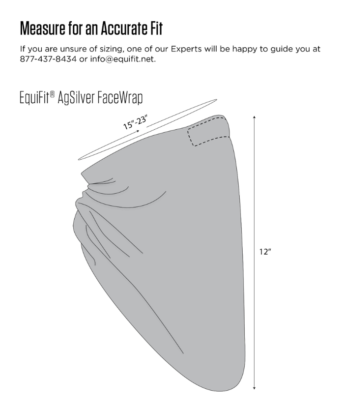 Sizing Chart for Equifit AgSilver Facewrap