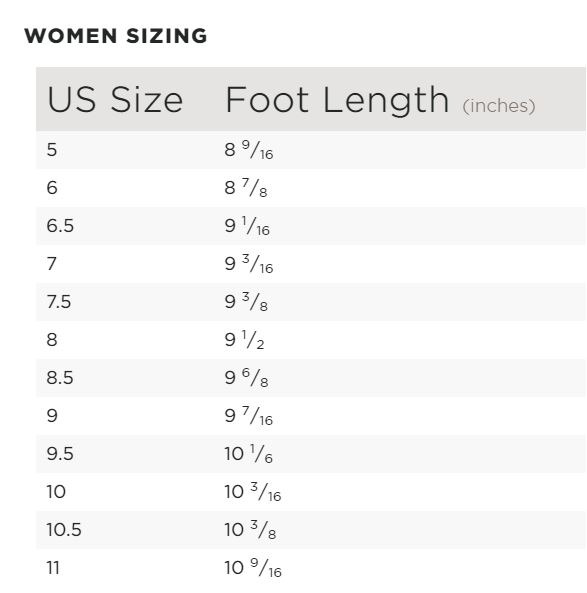 Sizing Chart for Kamik Sienna HL Waterproof Winter Boot