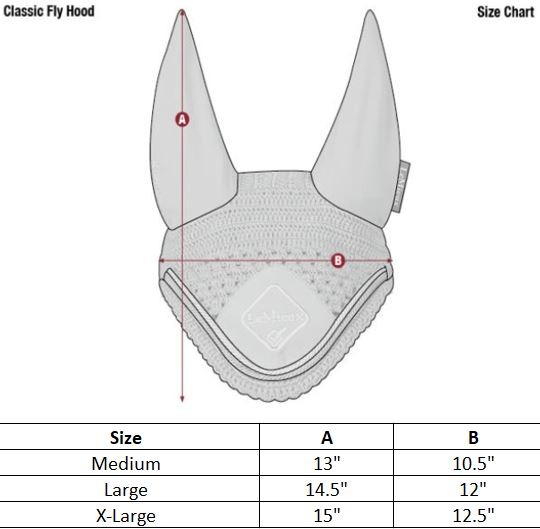 Sizing Chart for LeMieux Loire Fly Hood