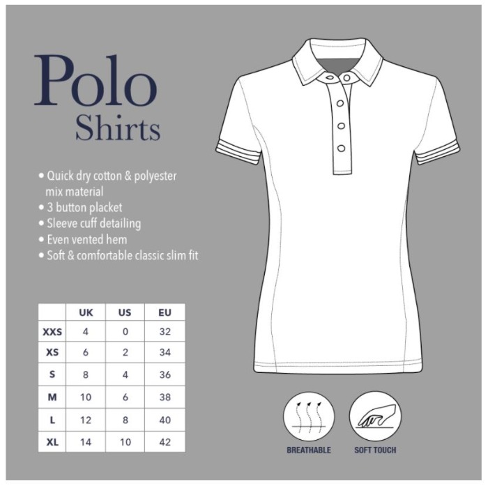 Sizing Chart for LeMieux Polo Shirt - Clearance!