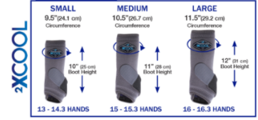 Sizing Chart for Professional's Choice 2XCOOL Sports Medicine Boots- Pair