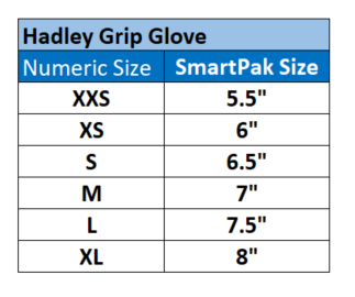 Sizing Chart for Hadley Grip Glove
