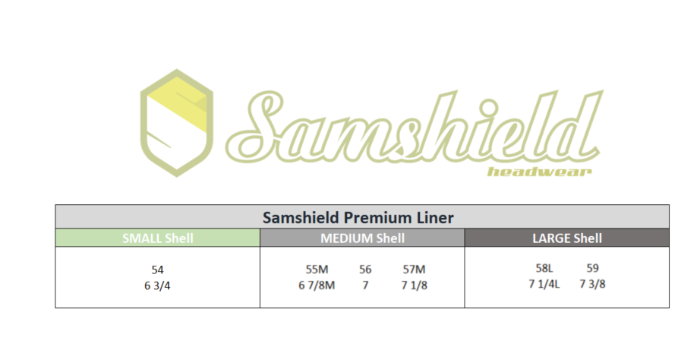 Sizing Chart for Samshield Premium Liner