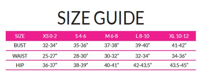 Sizing Chart for Hannah Childs Lifestyle Naomi Long Sleeve 1/4 Zip Top