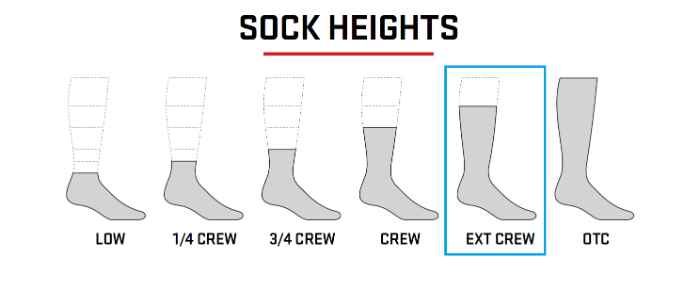 Sizing Chart for Farm to Feet Greensboro Extended Crew Socks - Clearance!
