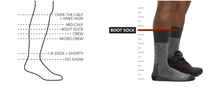 Sizing Chart for Darn Tough Emma Claire Mid-Calf Lightweight Boot Sock