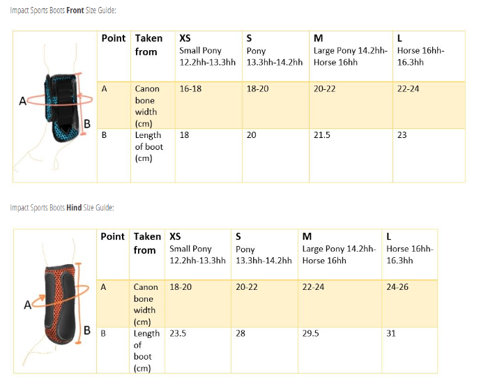 Sizing Chart for Equilibrium Tri-Zone Impact Cross Country Boot