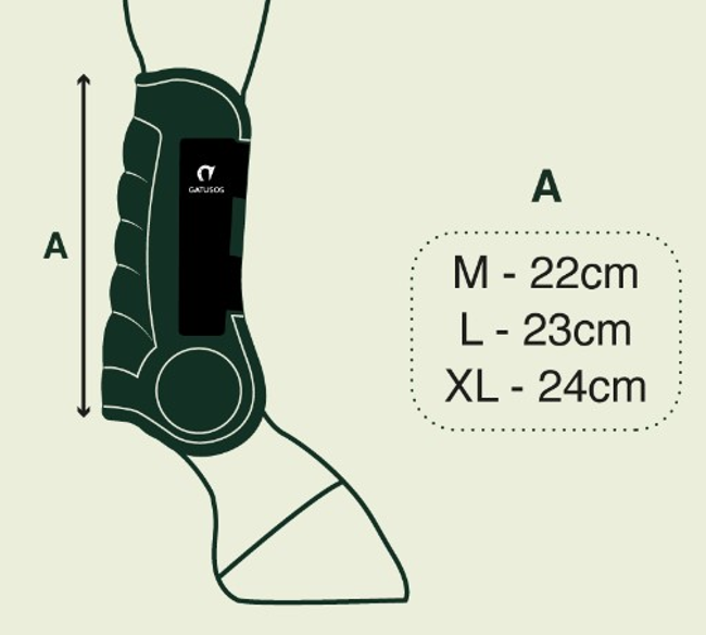 Sizing Chart for Gatusos Deluxe Protection Front Boots