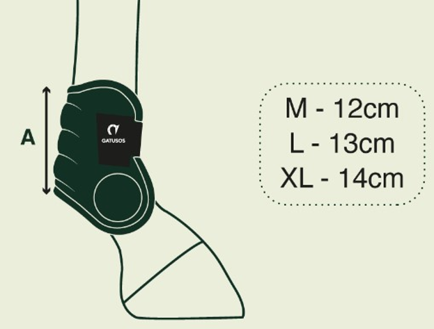 Sizing Chart for Gatusos Deluxe Protection Fetlock Boots