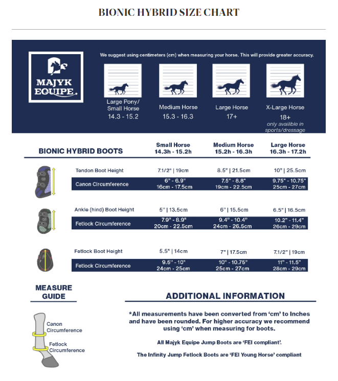 Sizing Chart for Majyk Equipe Bionic Hybrid Jump Boot - Hind