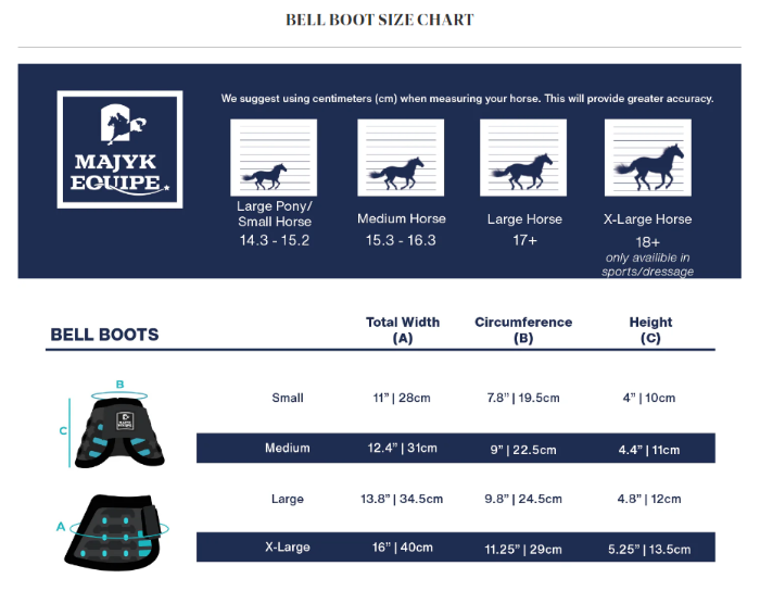 Sizing Chart for Majyk Equipe No-Turn Over Reach Boot