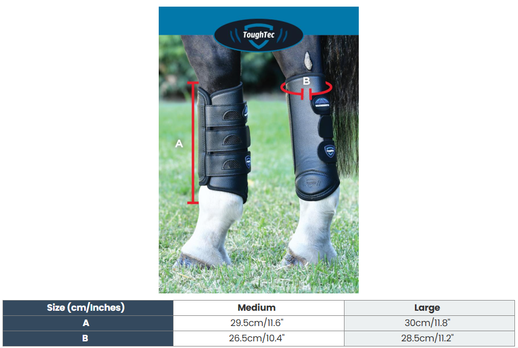 Sizing Chart for Weatherbeeta Tough-Tec Eventing Boots - Hind