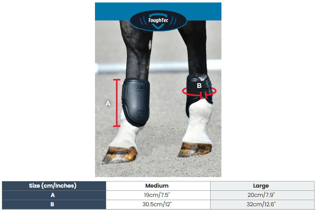 Sizing Chart for Weatherbeeta Tough-Tec Pro Hind Boots