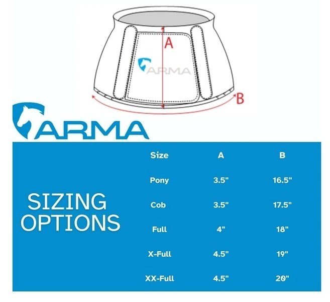 Sizing Chart for ARMA Over Reach Bell Boots