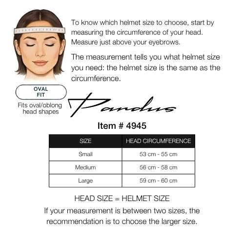 Sizing Chart for Back on Track Pardus Smooth Shell Helmet