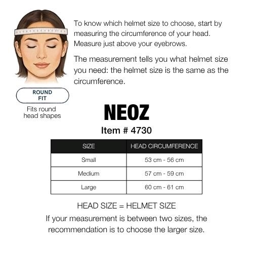 Sizing Chart for Back on Track EQ3 NEOZ Helmet
