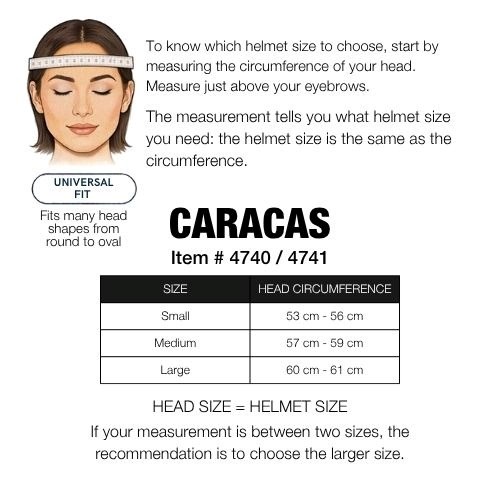 Sizing Chart for Back on Track Caracas Helmet