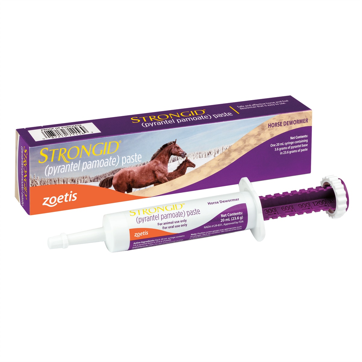 STRONGID PASTE Pyrantel Pamoate Horse Dewormer Single Dose 20gm Tube Equine 