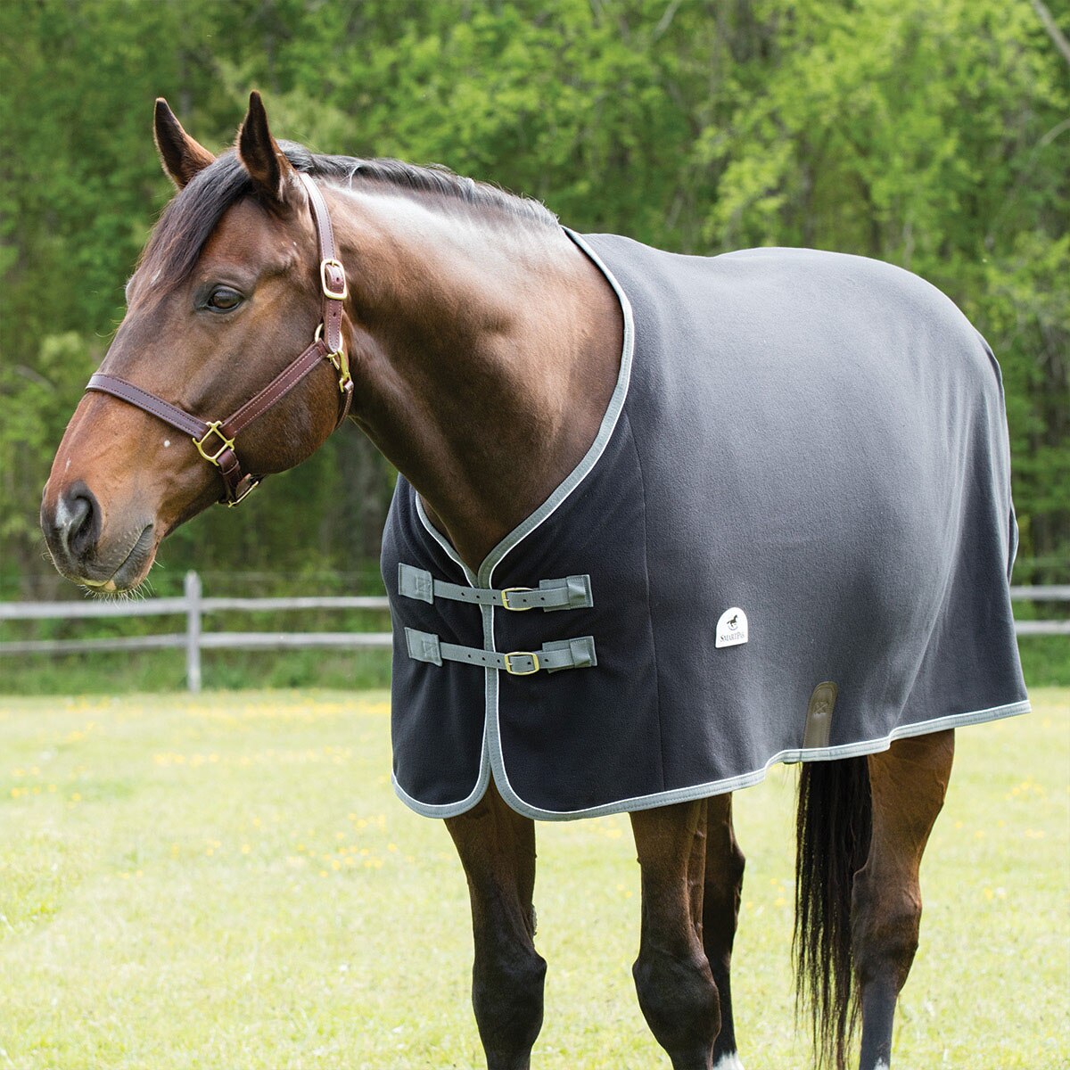 Horse Fleece Cooler Blanket Liner 72" Black 