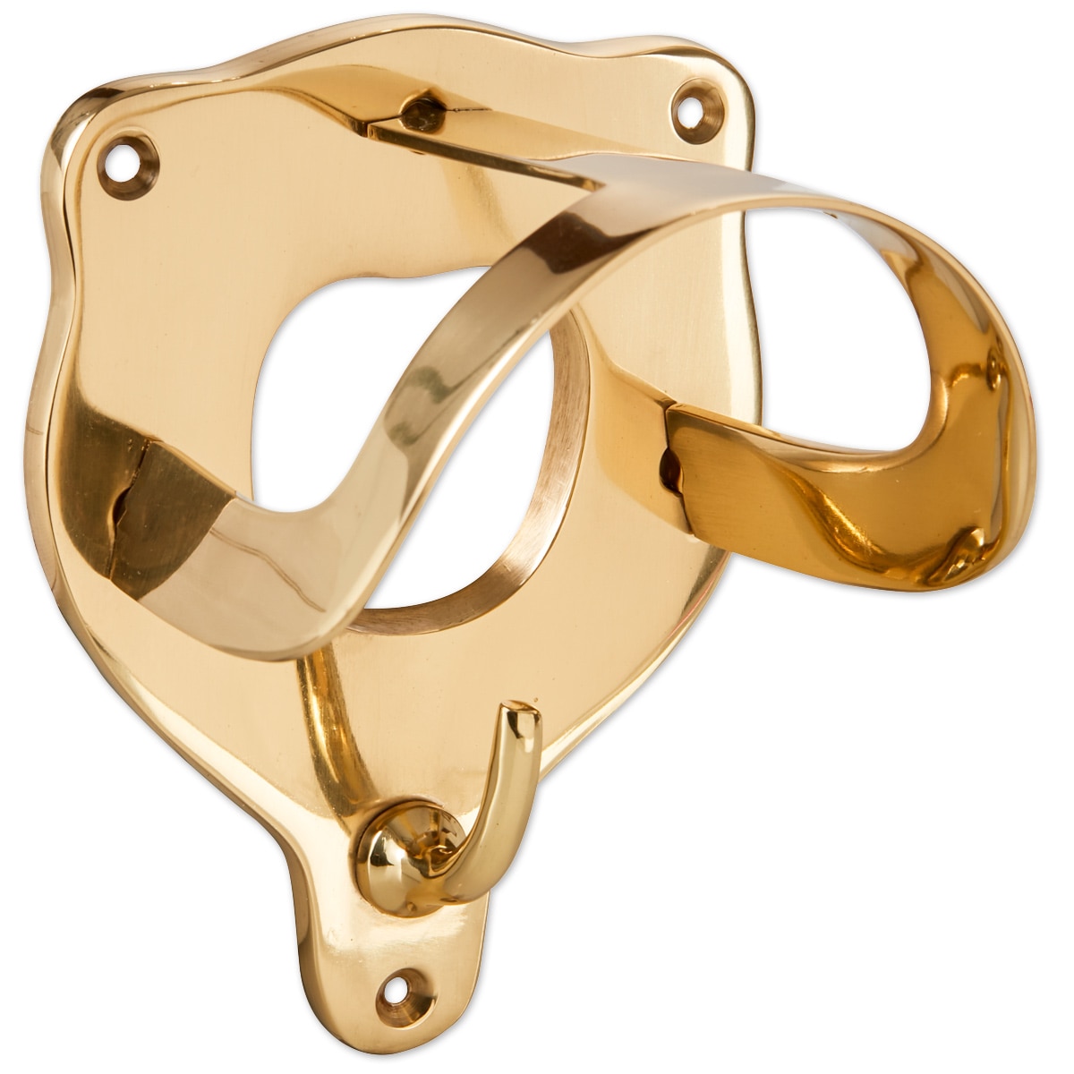 Tack Shack of Ocala Solid Brass Bridle Bracket with Hook 