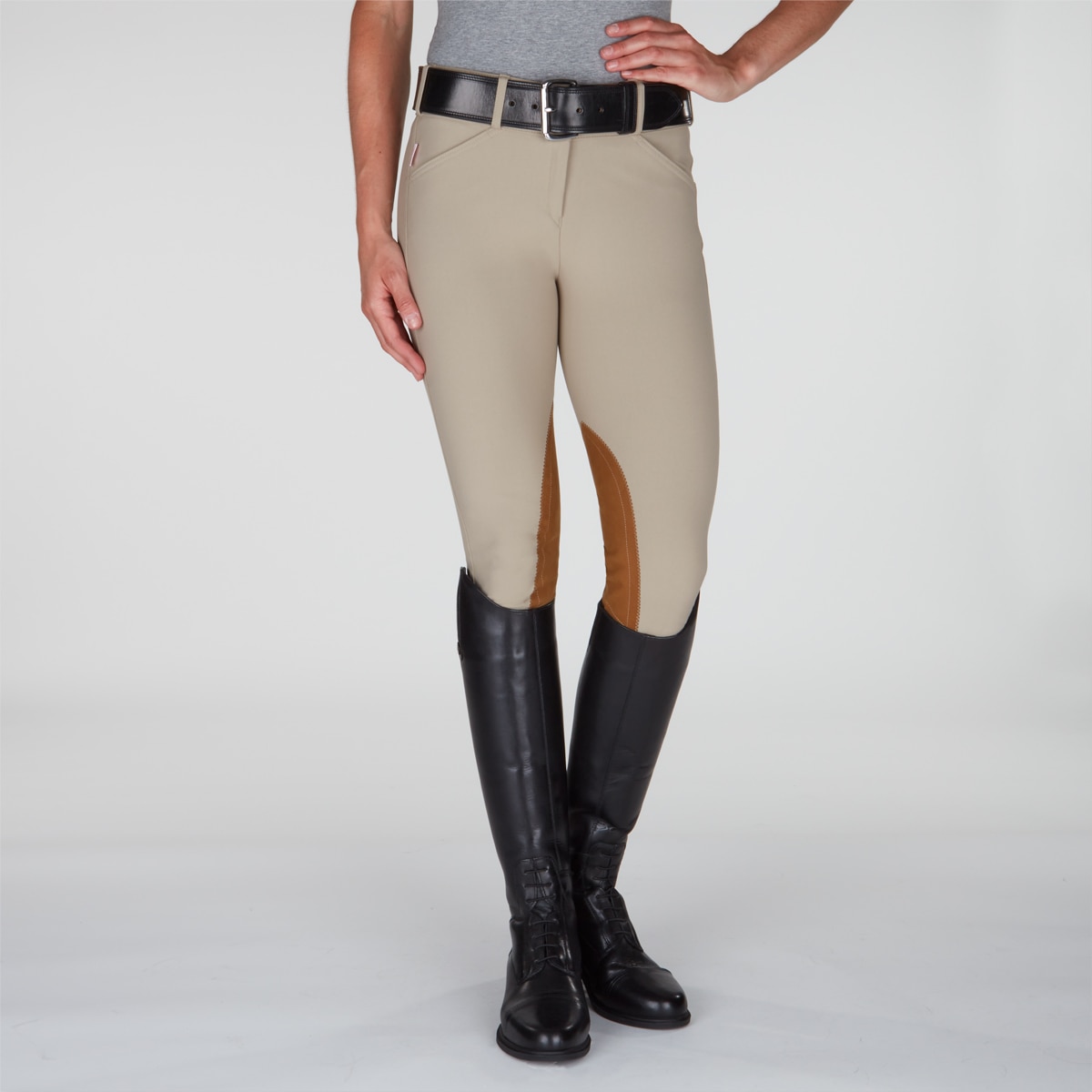 Charcoal, 16R Tailored Sportsman Girls Trophy Hunter Front Zip Breeches