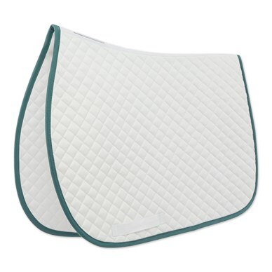 Wilkers Diamond Quilted All Purpose Saddle Pad In White With Black Trim