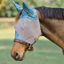 Patterned Crusader Fly Mask- Standard with Ears - Pony