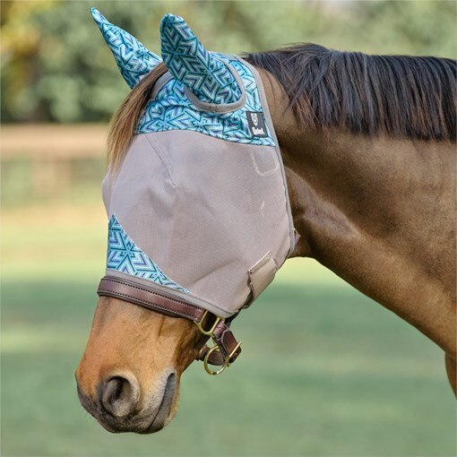 Patterned Crusader Fly Mask- Standard with Ears - 