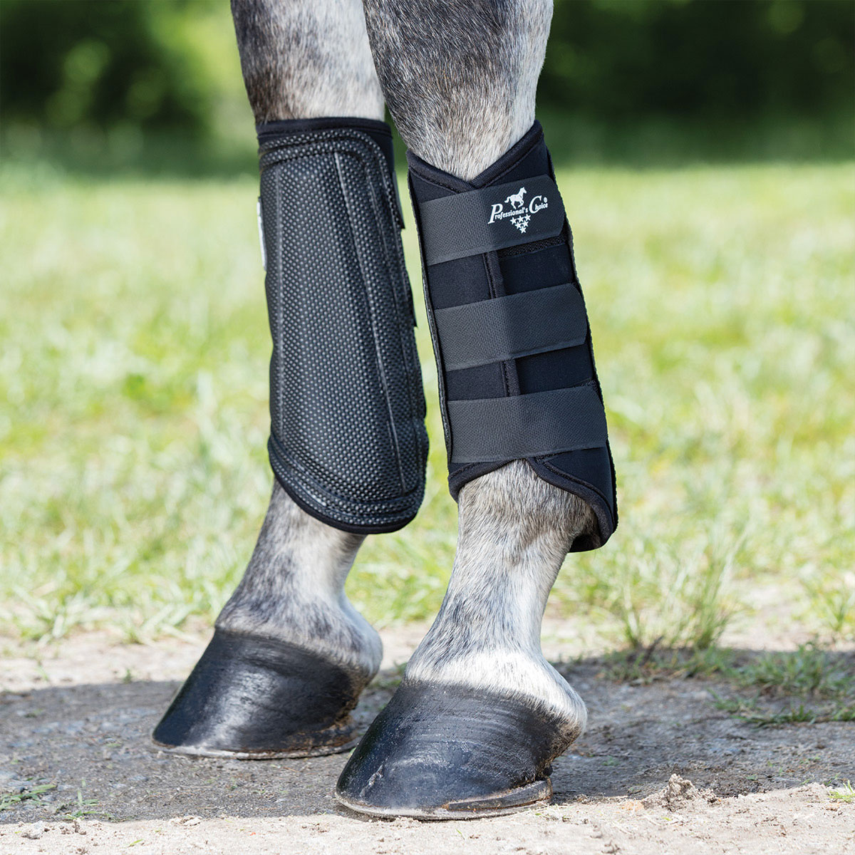 Professional Choice Easy Fit Splint Boot Front Rear Horse Leg Pair Black U-LACK 