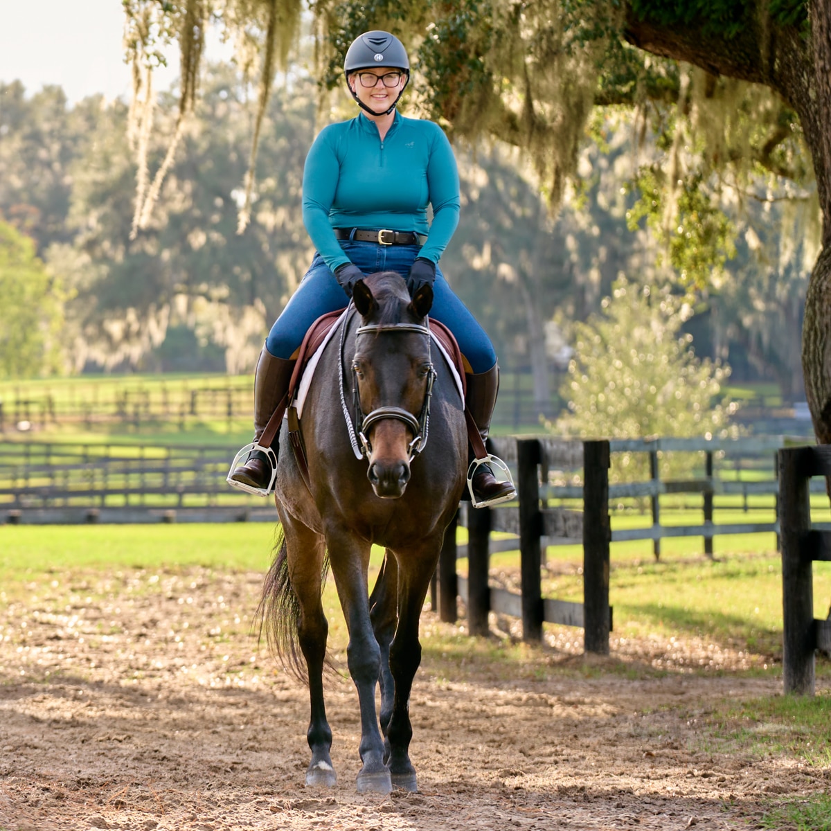 Piper Stretch Denim Curvy Fit Breeches by SmartPak- Knee Patch