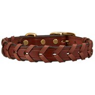 English Bridle Leather Laced Collar - Clearance!