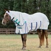 Shires Sweet Itch Combo Fly Sheet - White/Teal/Navy