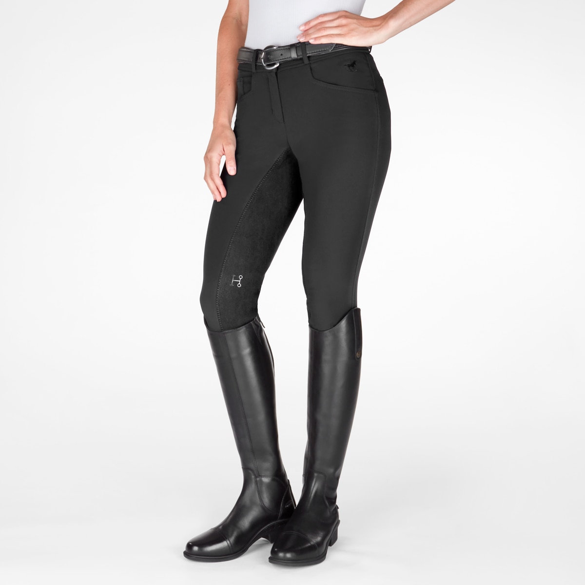 Compression pull-on Riding Breeches Black
