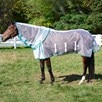 Shires Highlander Fine Mesh Fly Sheet & Neck Set - White w/ Teal & Mustard