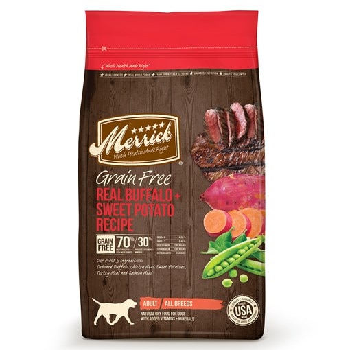 Merrick Grain Free Real Buffalo + Sweet Potato Rec