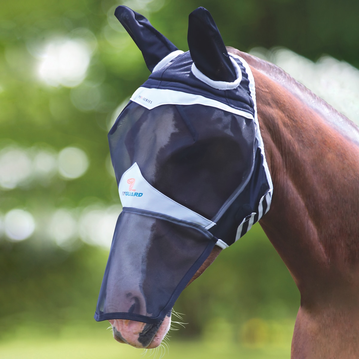 Horse Fly Mask w/ Ears Hood Full Face Mesh Protection Repellent Mosquito UV 