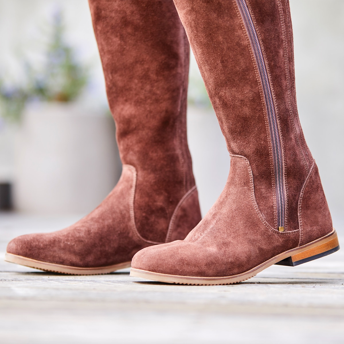 Dublin Kalmar Suede Womens Tall Boots Stone 