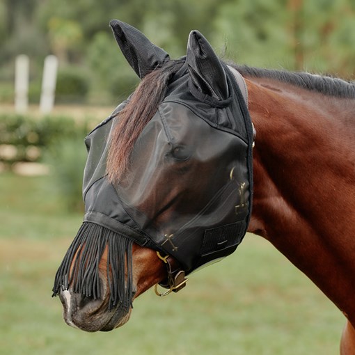 SmartPak Fine Mesh Fly Mask with Fringe Nose