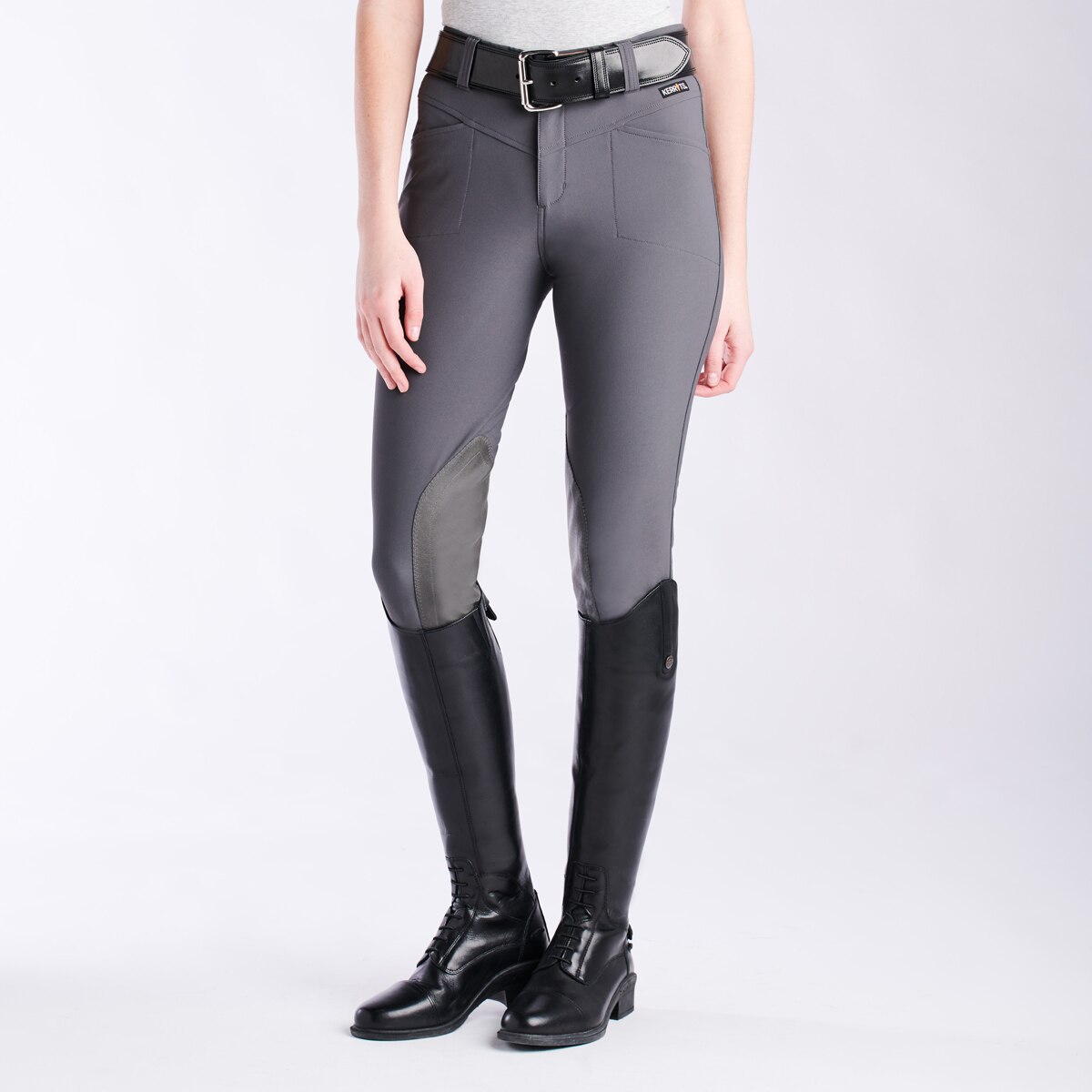 Kerrits Cross-Over Breech Knee Patch Riding Breeches Dynamic Extreme Fabric 
