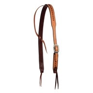 Wildfire Saddlery Leather Cowboy Knot Slip Ear Headstall - Golden
