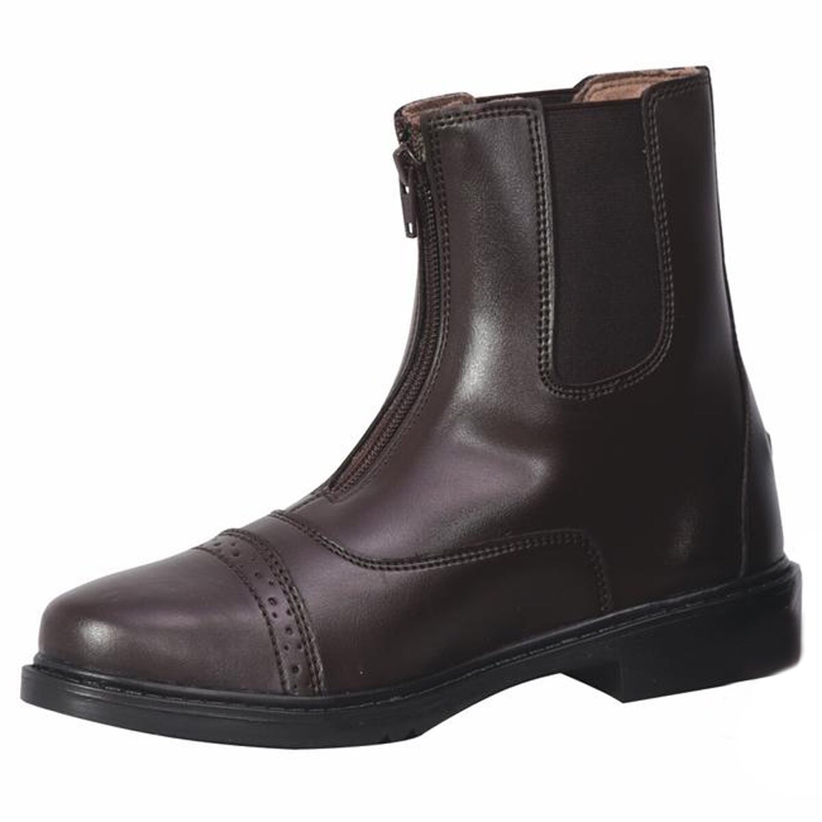 TuffRider Ladies Starter Laced Paddock Boots – Synthetic Leather, Round Toe, Rubber Outsole, Spur Rest