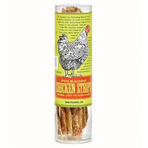 PolkaDog Chicken Strip Jerky Treats for Dogs & Cat