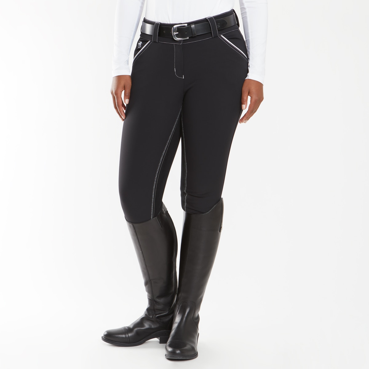 Evolution Full Seat Breeches - Black and Rose Gold