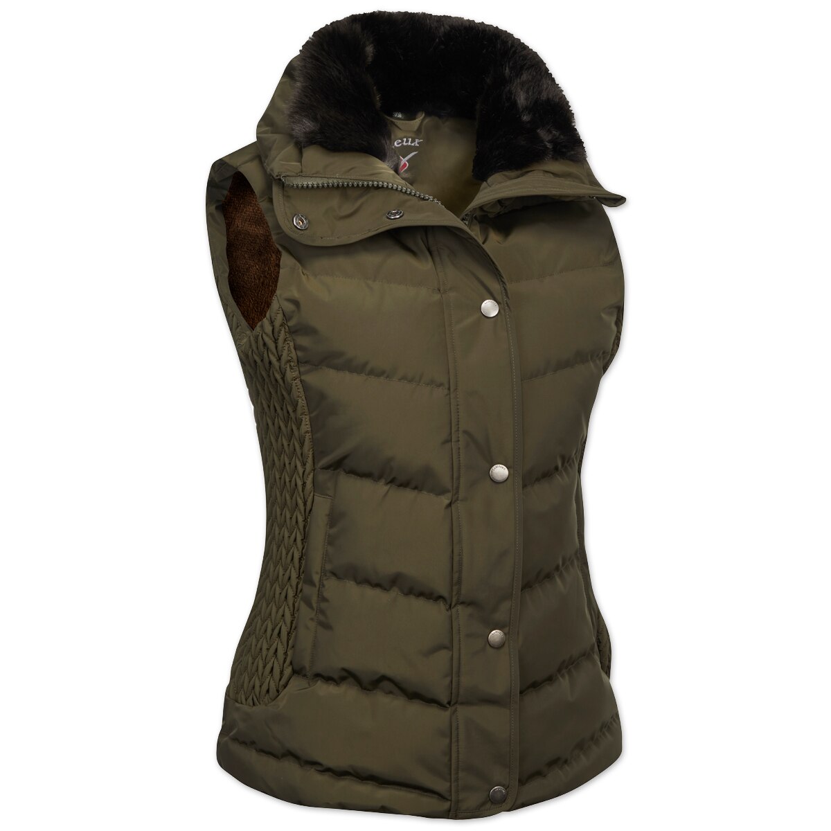 New Womens Ultra Soft Faux Fur Leather Panel gilet hiver OUTWEAR Waistcoat UK 